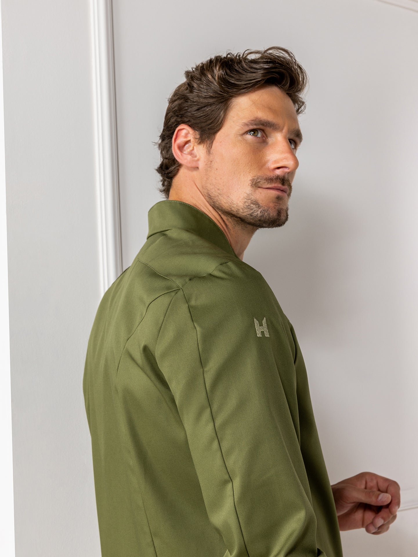 Chef Jacket Nero Olive Green by Le Nouveau Chef -  ChefsCotton