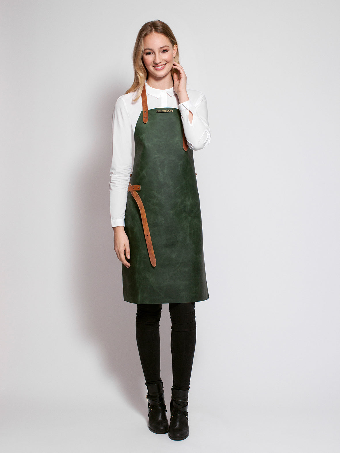Leather Apron Basic Green by Stalwart -  ChefsCotton
