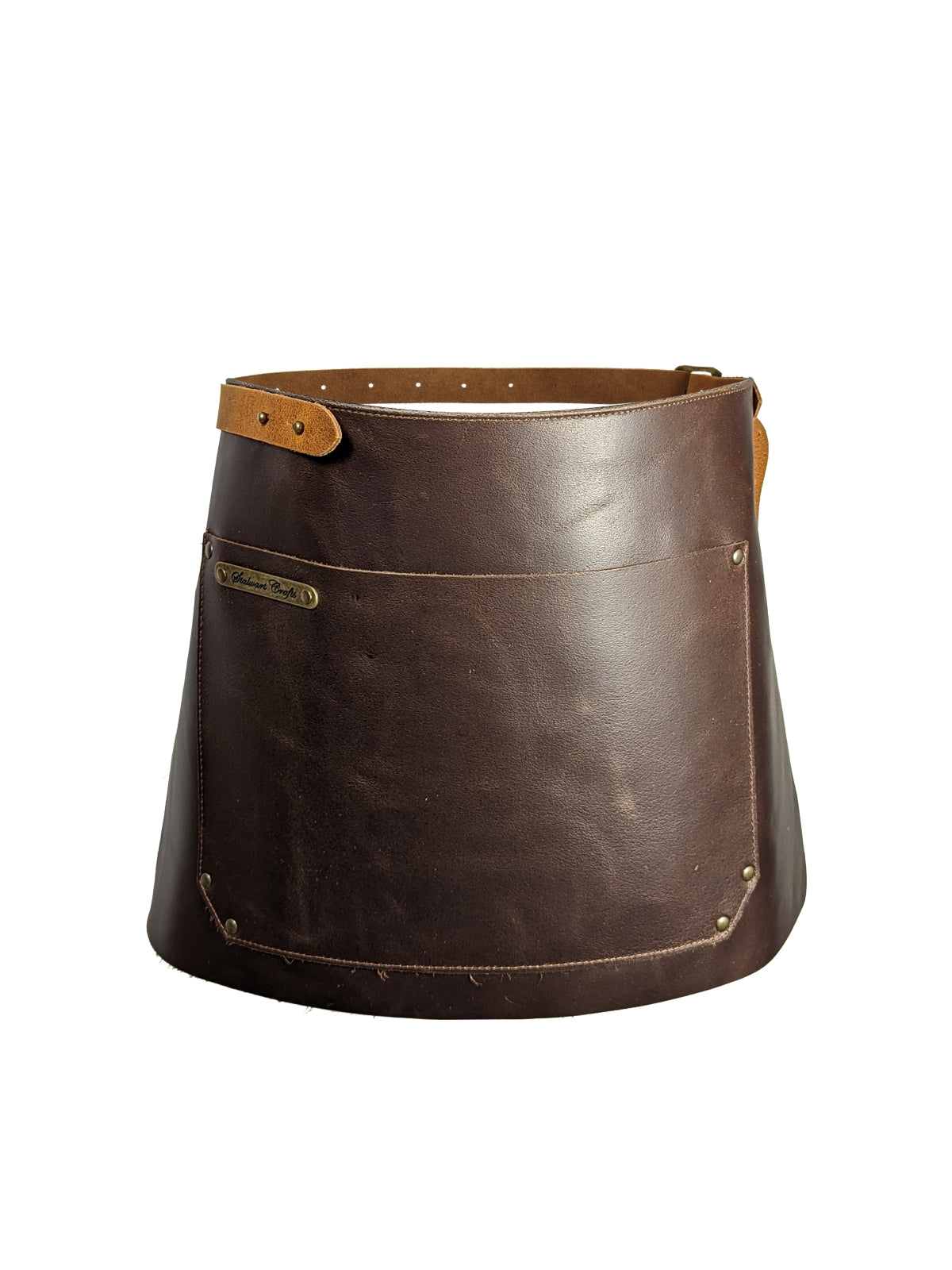 Leather Waist Apron Rustic Brown by STW -  ChefsCotton